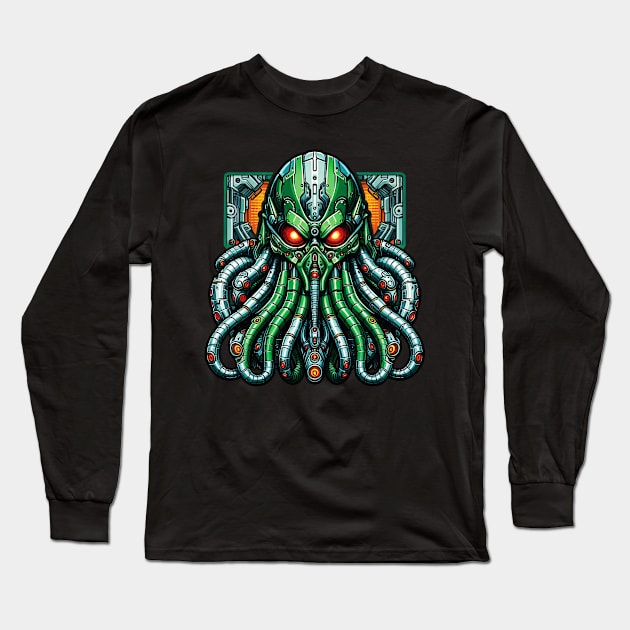 Biomech Cthulhu Overlord S01 D28 Long Sleeve T-Shirt by Houerd